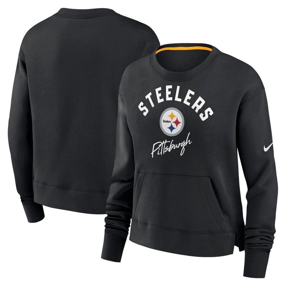 Women's‎ Nike Black Pittsburgh Steelers High Hip Fleece Pullover Sweatshirt XXL